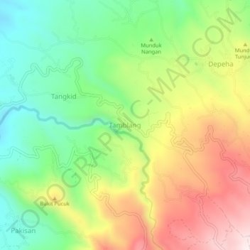 Tamblang topographic map, elevation, terrain