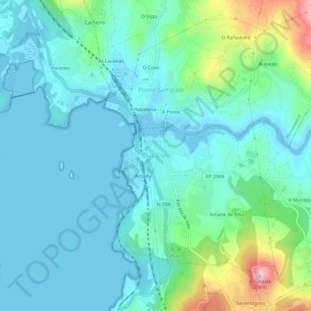 Arcade topographic map, elevation, terrain
