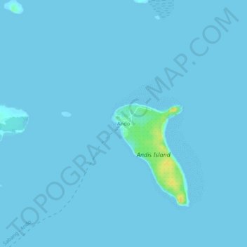 Ando topographic map, elevation, terrain