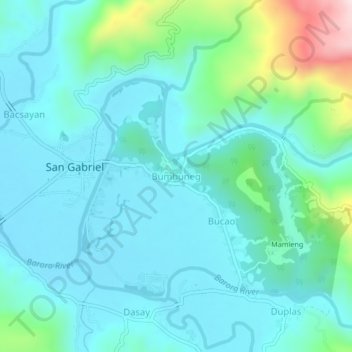 Bumbuneg topographic map, elevation, terrain