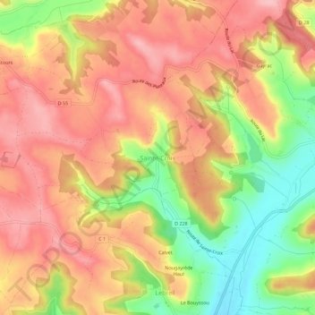 Sainte-Croix topographic map, elevation, terrain
