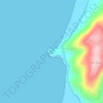 Tanjung Jaga topographic map, elevation, terrain