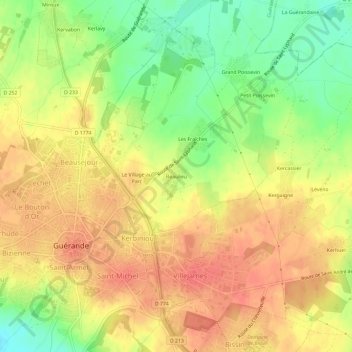 Beaulieu topographic map, elevation, terrain