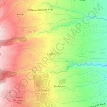 Tagurano topographic map, elevation, terrain
