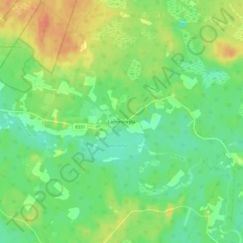 Lamminkylä topographic map, elevation, terrain