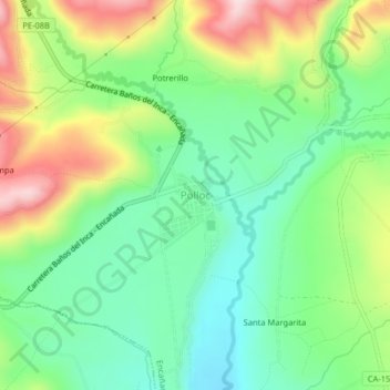 Polloc topographic map, elevation, terrain