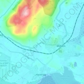 Knott End topographic map, elevation, terrain