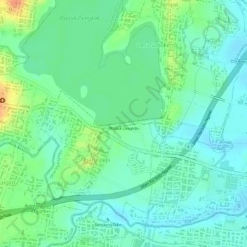 Waduk Cengklik topographic map, elevation, terrain