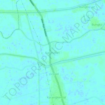 Kapetakan topographic map, elevation, terrain