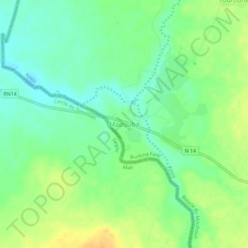 Madouba topographic map, elevation, terrain