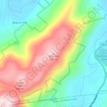 Bald Hill topographic map, elevation, terrain