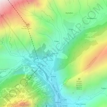 La Palud topographic map, elevation, terrain