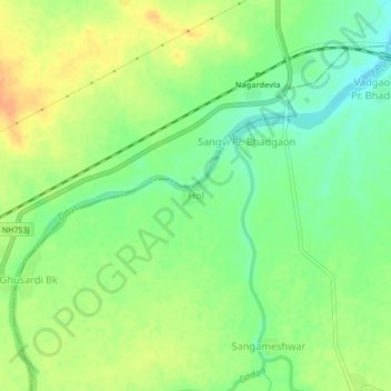 Hol topographic map, elevation, terrain