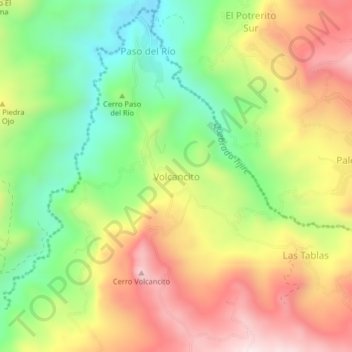 Volcancito topographic map, elevation, terrain