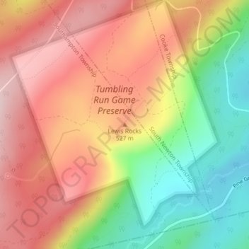 Lewis Rocks topographic map, elevation, terrain
