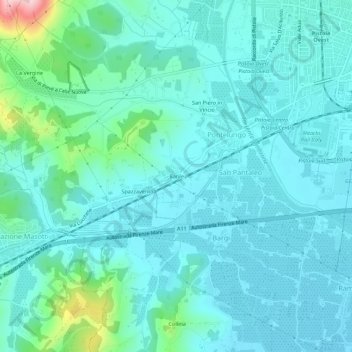 Barile topographic map, elevation, terrain