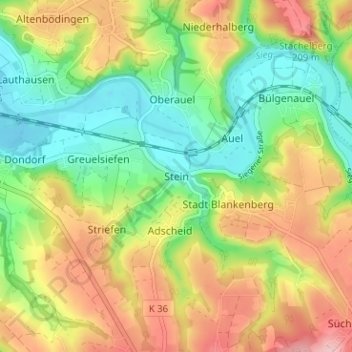Stein topographic map, elevation, terrain