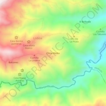 China Media topographic map, elevation, terrain