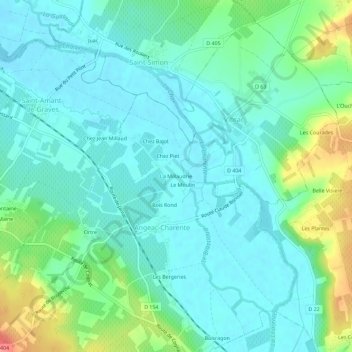 La Millaudrie topographic map, elevation, terrain