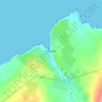 Crosskirk topographic map, elevation, terrain