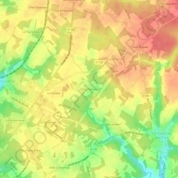 Chez Thoreau topographic map, elevation, terrain