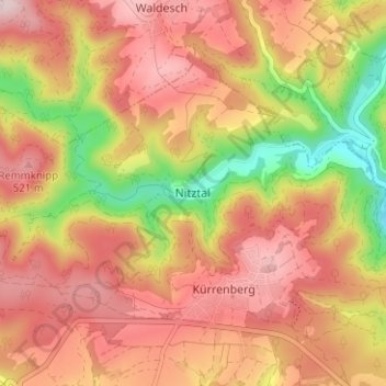 Nitztal topographic map, elevation, terrain