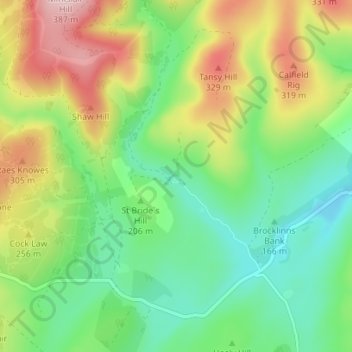 Cleuchfoot topographic map, elevation, terrain