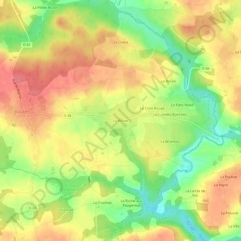 La Billais topographic map, elevation, terrain