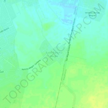 Ejido Rancho Alegre topographic map, elevation, terrain