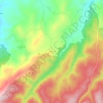 Saraycık topographic map, elevation, terrain