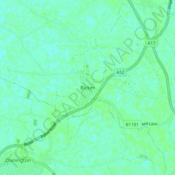 Bicker topographic map, elevation, terrain