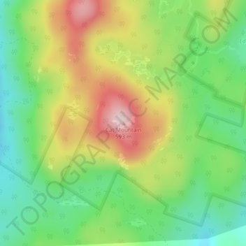 Cat Mountain topographic map, elevation, terrain