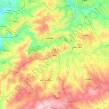 Tibnine topographic map, elevation, terrain