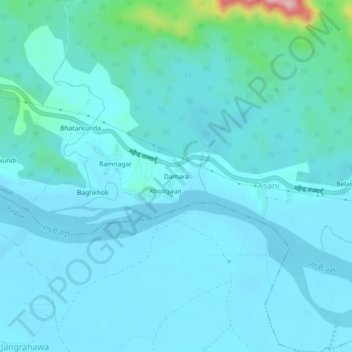 Damara topographic map, elevation, terrain