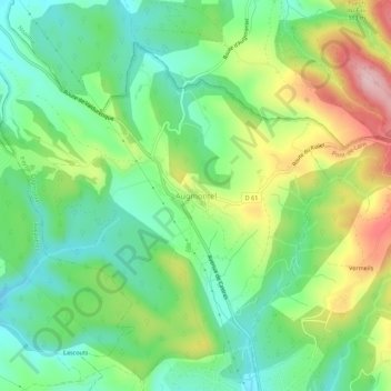 Augmontel topographic map, elevation, terrain