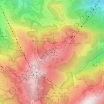 Hahnenkamm topographic map, elevation, terrain
