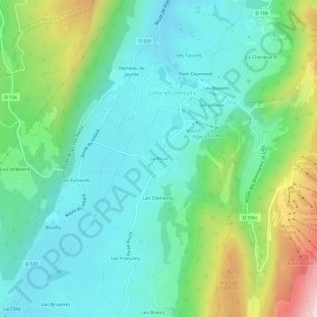 Le Peuil topographic map, elevation, terrain