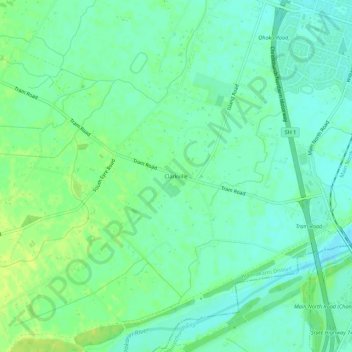 Clarkville topographic map, elevation, terrain