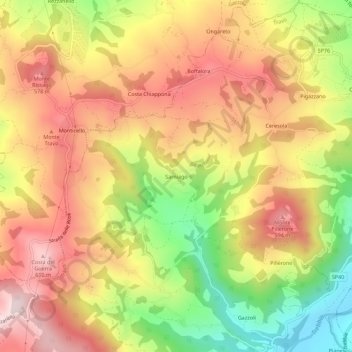 Sarniago topographic map, elevation, terrain