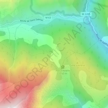 Le Col d'Anelle topographic map, elevation, terrain