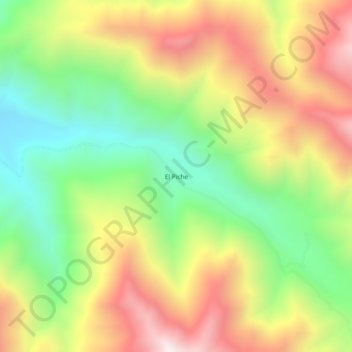 El Piche topographic map, elevation, terrain