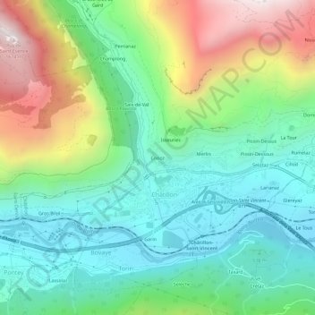Conoz topographic map, elevation, terrain