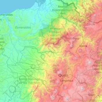 Montes Quisaya topographic map, elevation, terrain
