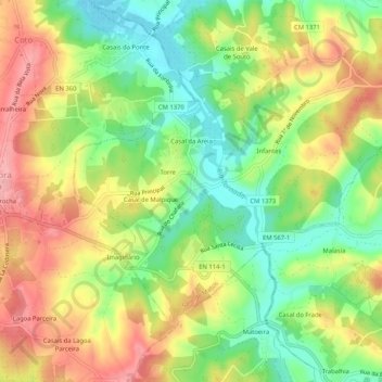 Formigal topographic map, elevation, terrain