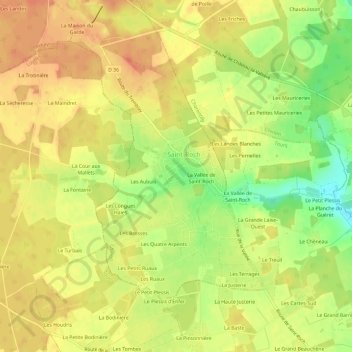 La Foire de Saint-Roch topographic map, elevation, terrain