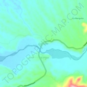 Galíndez topographic map, elevation, terrain
