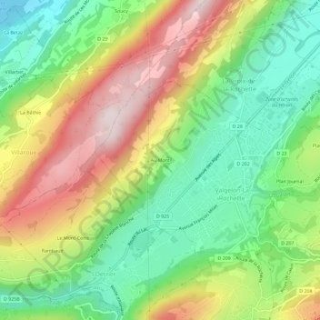 Au Mont topographic map, elevation, terrain