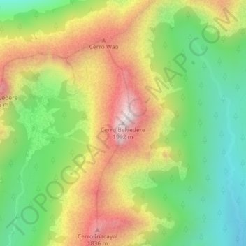 Cerro Belvedere topographic map, elevation, terrain
