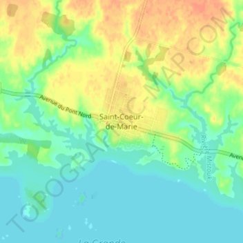 Saint-Coeur-de-Marie topographic map, elevation, terrain