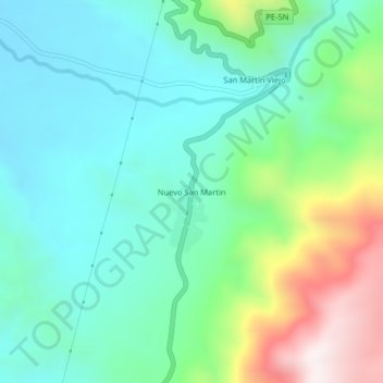 Nuevo San Martin topographic map, elevation, terrain